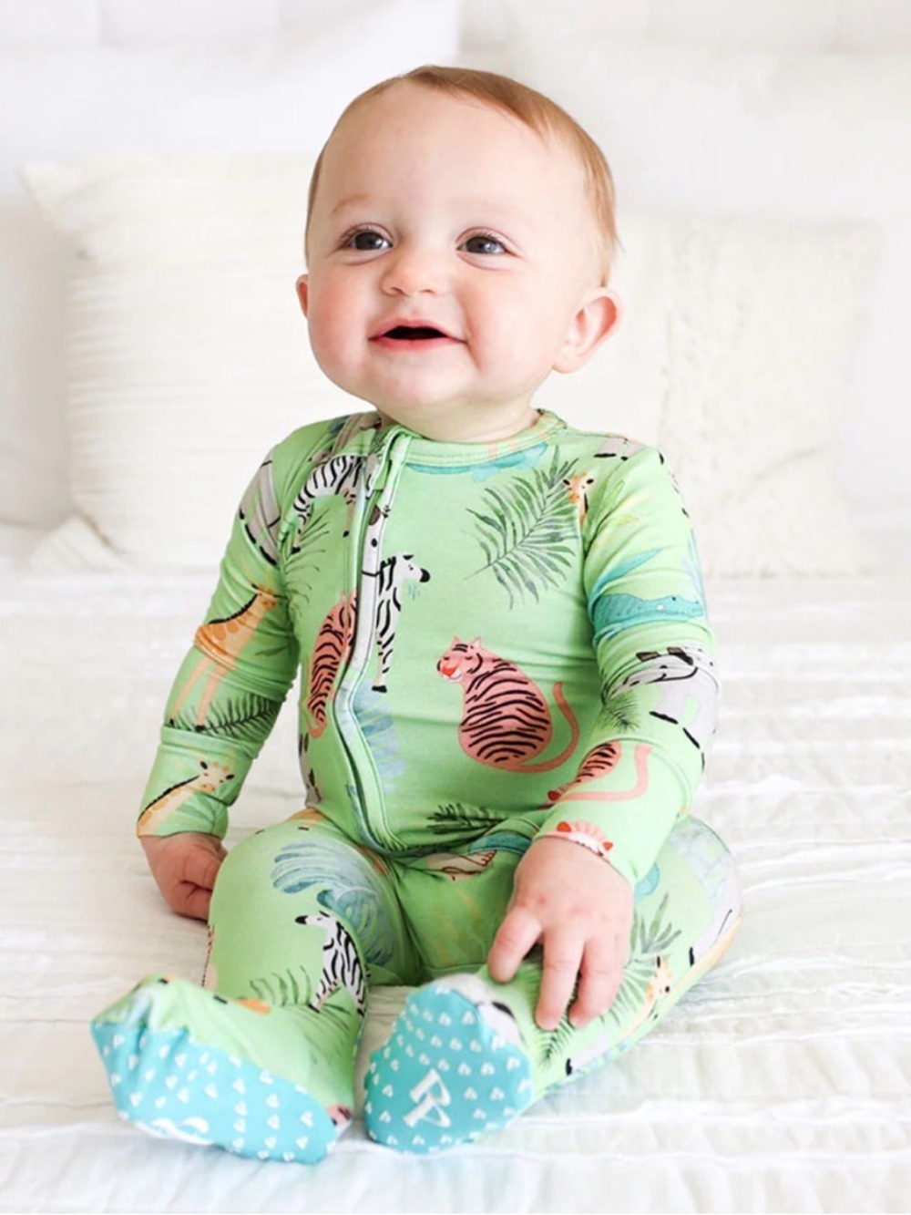 Posh Peanut animal print footie
